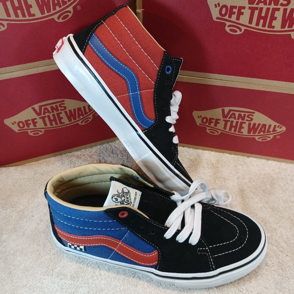 Vans Men's 6.5/Women's 8 Skate Grosso Mid Forever Black/Blue VN0A5FCGAPB - Picture 7 of 12